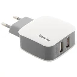 Мережевий зарядний пристрій Baseus Letour 2USB 2.4A ZCL2B-B02 White-Grey - мініатюра 3