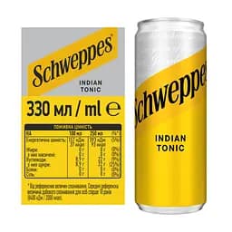 Упаковка напою Schweppes Indian Tonic безалкогольний сильногазований 3.96 л (0.33 л x 12 шт.) - мініатюра 3