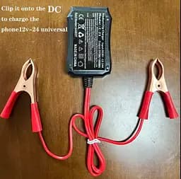 Адаптер живлення 12V/24V на 5V з 3 USB-портами та затискачами для акумулятора для аварійної зарядки телефонів. - мініатюра 9