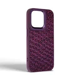 Кожаный чехол для Apple iPhone 14 Pro, Harder Virgin Mermaid, фиолетовый, термополиуретан ТПУ + экокожа с морской чешуйчатой текстурой, панель, защита корпуса, противоударный, микрофибра, рамка вокруг камеры, защита всего корпуса, (ARM76826) - мініатюра 2