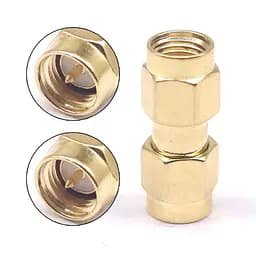 SMA перехідник коннектор з SMA male на SMA male зі штирьками з 2-х сторін (100934)