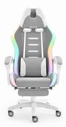 Комп'ютерне крісло Hell's HC-1039 LED RGB Grey-White (тканина) - мініатюра 2