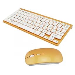 Бездротова російська клавіатура mini та миша keyboard 908 + приймач Золота - мініатюра 2