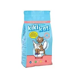 Бентонитовый наполнитель Kikikat для кошачьего туалета с запахом детской пудры 5 л