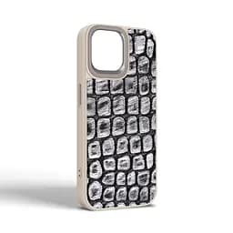 Кожаный чехол для Apple iPhone 14, Harder Kaiju Skin, серый, термополиуретан ТПУ + экокожа с эффектом текстуры монстра, панель, защита корпуса, противоударный, микрофибра, рамка вокруг камеры, защита всего корпуса, (ARM76856) - мініатюра 2