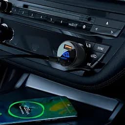 Адаптер - зарядний пристрій автомобільний AceFast B7 metal з дисплеєм 45 W 5 A чорний - мініатюра 5