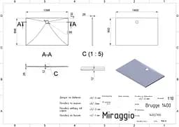 Душовий піддон Miraggio Brugge 1400 mirastone gray 00001 002 Сірий - мініатюра 5