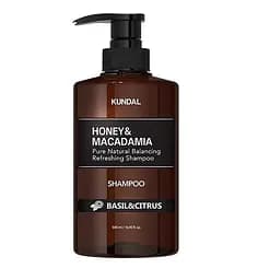 Відновлюючий шампунь з медом та олією макадамії Honey & Macadamia Nature Shampoo Basil&Citrus Kundal 500 мл