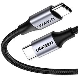 Кабель Ugreen US261 USB 2.0 C M/M Round Cable Nickel Plating Aluminum Shell 2 м сірий чорний (50152)