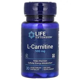 Жироспалювач Life Extension L-Carnitine 500 mg, 30 вегакапсул