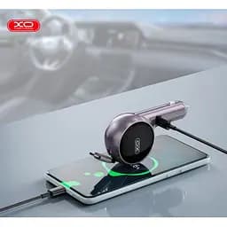 Автомобільний зарядний пристрій XO CC65 2-in-1 with Retractable Car Charger Фіолетовий - мініатюра 4