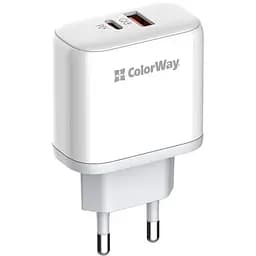 Зарядний пристрій ColorWay Power Delivery Port PPS USB (Type-C PD+ USB QC3.0) (45W) white (CW-CHS042PD-WT)