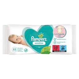 Дитячі вологі серветки Pampers Sensitive, 52 шт.