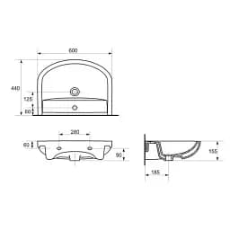 Тумба ПіК Ямайка Т6 + раковина Cersanit Arteco 60 см Білий 30412 - мініатюра 3