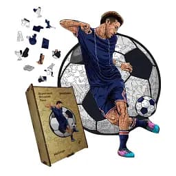 Деревянный пазл Неймар, А3, Деревянная коробка 200 элементов