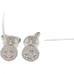 Золотые серьги-пуссеты Favoritum c фианитами. 211334_Б