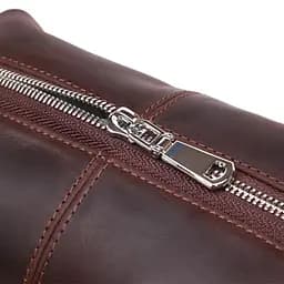 Шкіряна вінтажна косметичка Shvigel 16398 коричнева - мініатюра 5