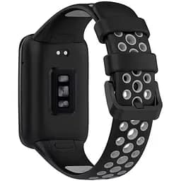 Силиконовый ремешок Primo Perfor Classic для фитнеса браслета Xiaomi Smart Band 7 Pro Black-Grey