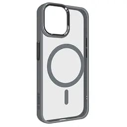Чехол для Apple iPhone 15, Unit MagSafe, серый, прозрачный, магсейф, противоударный, магнитный, панель-накладка с поддержкой MagSafe, с поддержкой беспроводной зарядки, TPU+PC, защита всего корпуса, ударостойкий, ArmorStandart (ARM74876)