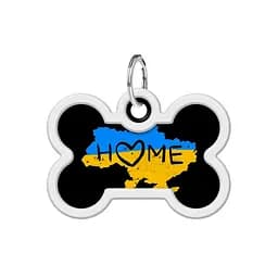Адресник для собак і котів металевий Waudog Smart ID з QR паспортом малюнок Дім кістка Д 40 мм - мініатюра 2