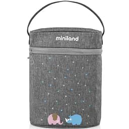 Термосумка Miniland Thermibag Double для двух термосов и бутылочек, 25х9 см, серый (89320)