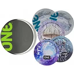 Презервативи One Pleasure Plus з повітряною ребристою капсулою 5 шт. у кейсі (ROZ6501052015)