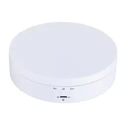 Поворотний стіл для предметної фотозйомки і демонстрації предметів з 3-ма швидкостями Bakeey 13W, діаметром 13 см, білий (100562)