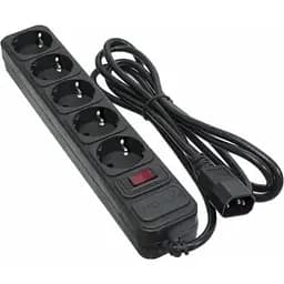 Фильтр сетевой для ИБП Patron, 5 розеток, 2 м, черный, 10А, до 2.2 кВт, выключатель, заземление, 3x1 мм² (SP-1055U)