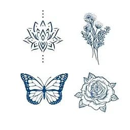 Набір із 4 довготривалих тату Краса природи Fresh Tattoo SPX-set-04, 5 х 5 см