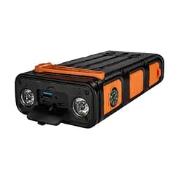 Повербанк з сонячною панеллю 30000mAh Power Bank Kraft KPB-U1930HCSL Orange ліхтар, динамогенератор (43-00065) - мініатюра 5