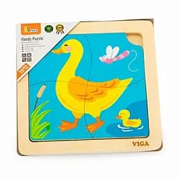 Дерев'яний міні-пазл Viga Toys Качечки 4 елементи (51314) - мініатюра 3