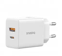 Зарядное устройство для Baseus Cube Fast Charger C+U 20 W EU Cluster P10111403213-00 Белый