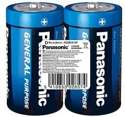 Батарейка Panasonic R20BER/2P GENERAL PURPOSE вугільно-цинкова D (R20) плівка 2 шт.