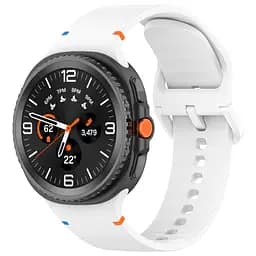 Силіконовий ремінець на смарт годинник Samsung Galaxy Watch 8 40mm/8 Classic 46mm/8 44mm, Silicone, white, зі зручною застібкою, на фітнес браслет, ArmorStandart (ARM86876)