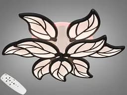 Світлодіодна люстра в стилі хай тек з пультом, диммером, 140 Вт, чорна