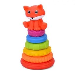 Детская игрушка Пирамидка Лисичка 638-112(Orange) 18,5 см, 6 колец