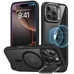 Прозорий чохол із підставкою ESR Classic Hybrid Case with Stash Stand (HaloLock) Clear Black для iPhone 16 Pro (1A7490202)