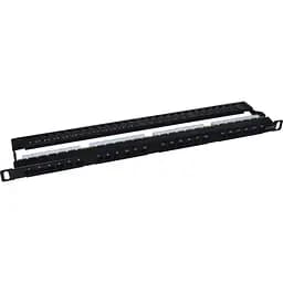 Патч-панель 19" Kingda 24xRJ-45 STP cat.5e, 0.5U, з організатором кабелю (KD-PP41-STP-C5e-24P-0.5U)