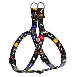 Шлея для собак анатомическая Waudog Nylon c QR паспортом, рисунок NASA, пластиковый фастекс, L, Ш 25 мм, Дл 60-90 см