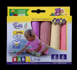 Крейда кольорова ZiBi Jumbo Baby Line, 6 шт. (ZB.6710-99)