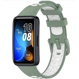 Ремінець DK CDK для Huawei Band 10 Silicone Sport Band Nike (016452) (light green / white) - мініатюра 3