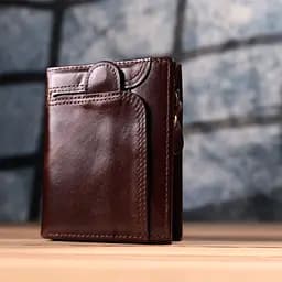 Вертикальний чоловічий гаманець із натуральної шкіри Vintage s_15096 коричневий - мініатюра 9