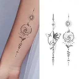 Набір дитячих тимчасових тату Чорні міні №2 Fresh Tattoo black-tattoo-mini-set-2-3, 30 штук по 9,5*5,5 см - мініатюра 4