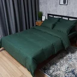 Комплект постільної білизни Moon&Star Satin Stripe Mystic Green Сімейний 143х210х2 наволочки 2х70х70