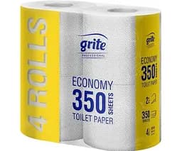 Grite Eco Mini, 4 рул., Туалетний папір Грите Еко Міні, 2-х шаровий, білий з сірим відтінком