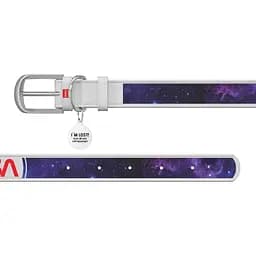 Нашийник для собак Waudog Design NASA21, шкіряний, з QR паспортом, XL,46-60х3,5 см, білий - мініатюра 3