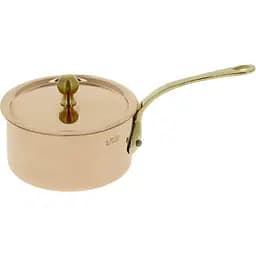 Міні-сотейник з кришкою De Buyer Inocuivre з бронзовими ручками 9 см 0.3 л (6453.09)