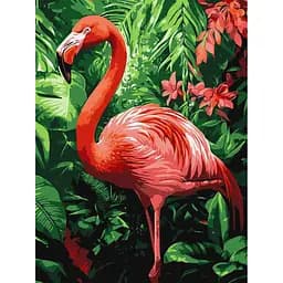 Картина за номерами "Фламінго в тропіках" ©art_selena_ua Ідейка KHO6779, 30х40 см