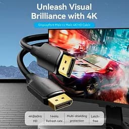 Кабель Vention DisplayPort-DisplayPort V 1.2 1.5 м (HAKBG) - мініатюра 9