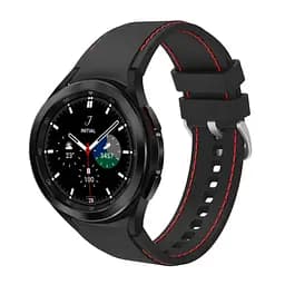 Браслет RLine для Samsung Galaxy Watch 4 - чорно-червоний ширина кріплення 20мм силікон Watchbands (W44-0WB16551503) - мініатюра 2